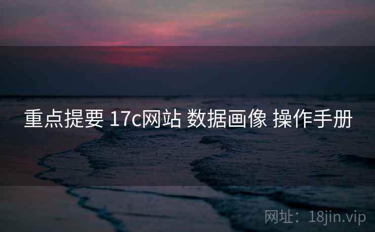 重点提要 17c网站 数据画像 操作手册
